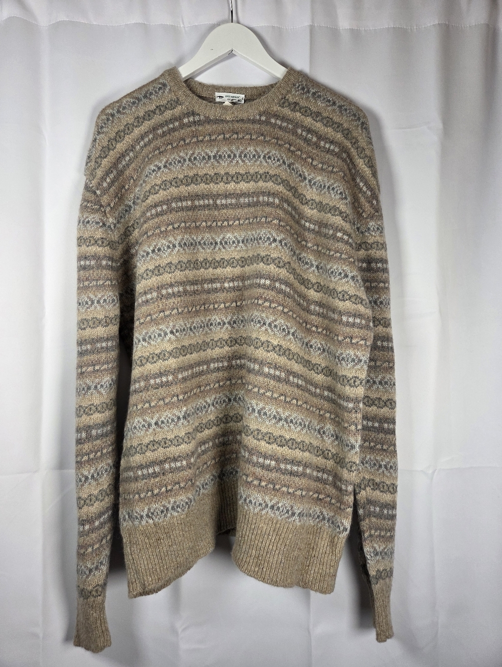 New Inis Meain 2XL Cashmere Alpaca Blend Pullover Sweater Men's XXL Tan Beige